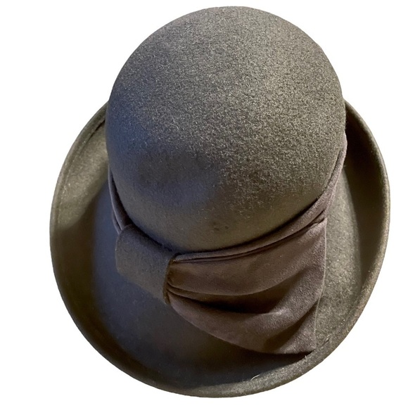 Scala Collection Wool Black Cloche Hat - 22 1/4" - Hat Sz 7 1/8 - Picture 2 of 11